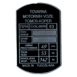 Tablica ID Tomos Colibri 03